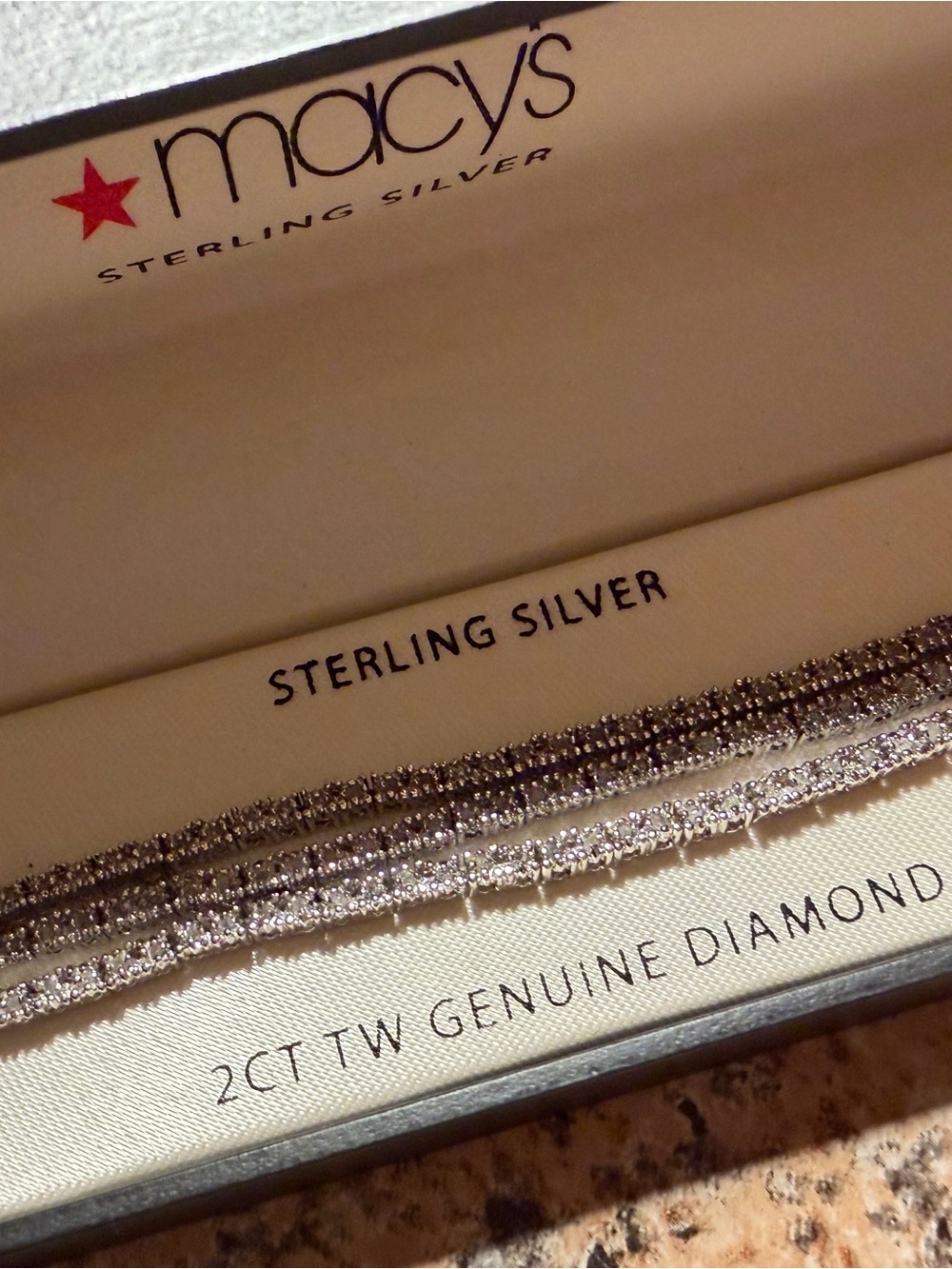 Macy's Sterling Silver Diamond Tennis Necklace - Silver - Picture 2 of 6